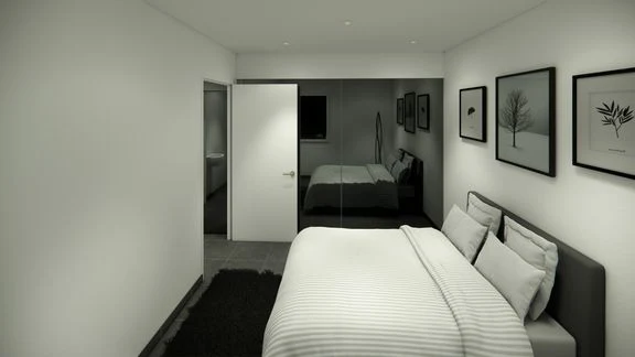 Vue intérieure d’une maison au mobilier personnalisé